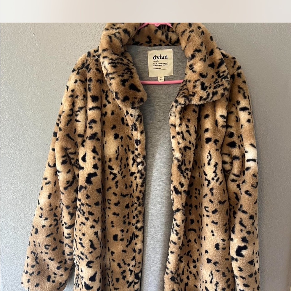 Dylan Tan and Black Animal Print Coat